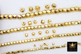 Brushed Gold Faceted Cube Beads, 20 Pc Hexagon Nugget Metal Beads #2978, 3 mm 4 mm 5 mm or 6 mm Spacers