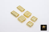 Brushed Gold Square Beads, 12mm, 15mm