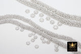 Silver Petal Spacer Beads, 20-125 pcs Round Brushed Bright Silver Daisy Discs #2902, Flower Bumpy Rondelle