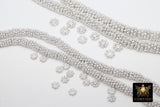 Silver Petal Spacer Beads, 20-125 pcs Round Brushed Bright Silver Daisy Discs #2902, Flower Bumpy Rondelle