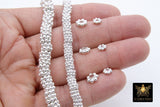 Silver Petal Spacer Beads, 20-125 pcs Round Brushed Bright Silver Daisy Discs #2902, Flower Bumpy Rondelle