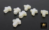 White Pearl Cross Beads, 5 Pc Mother of Pearl Shell Dainty Cross Beads # 425, 8 x 13 mm Cross Bracelet Bead