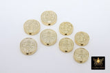 Gold St. Benito Beads, 11 or 14 mm Cross St. Benedict Round Bead #2836, Dime Size Round Medallion Medals