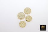 Gold St. Benito Beads, 11 or 14 mm Cross St. Benedict Round Bead #2836, Dime Size Round Medallion Medals