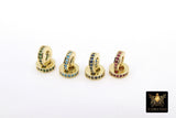 Gold Spacer Beads, CZ Blue Rondelle Spacer Donuts Findings #552, 8 mm Big Hole Red Round Discs