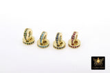 Gold Spacer Beads, CZ Blue Rondelle Spacer Donuts Findings #552, 8 mm Big Hole Red Round Discs