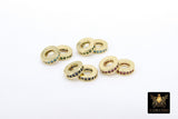 Gold Spacer Beads, CZ Blue Rondelle Spacer Donuts Findings #552, 8 mm Big Hole Red Round Discs