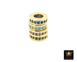 Gold Spacer Beads, CZ Blue Rondelle Spacer Donuts Findings #552, 8 mm Big Hole Red Round Discs