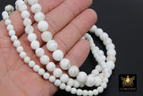 Natural Magnesite Beads, Matte Round White Beige Frost Stone Beads BS #133, sizes in 6 mm 8 m 10 mm 15.75 inch Strands
