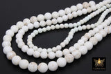 Natural Magnesite Beads, Matte Round White Beige Frost Stone Beads BS #133, sizes in 6 mm 8 m 10 mm 15.75 inch Strands - 10 mm / 1 Strand