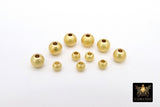 Matte Gold Plated Beads, 50 pc Smooth Seamless Beads # 2974, Round High Quality 3 mm 4 mm 5 mm or 6 mm Jewelry Findings