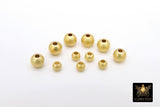 Matte Gold Plated Beads, 50 pc Smooth Seamless Beads # 2974, Round High Quality 3 mm 4 mm 5 mm or 6 mm Jewelry Findings