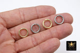 Stainless Steel Gold Jump Rings, 13 mm Open Twisted Silver Rings #384, Large Textured 12 Gauge