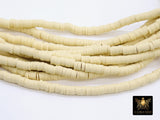 2 Strands 6 mm Pale Yellow Clay Flat Beads, Light Yellow Heishi beads in Polymer Clay Disc CB #142, Rondelle in 17.75 inch Strands