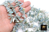 Natural Aquamarine Beads, Shiny Aqua Blue White Chips and Nugget White Beads BS #162, sizes 9-21 mm - 1 Strand