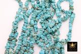 Blue Turquoise Beads, Shiny Aqua Blue Chips and Nugget Howlite White Beads BS #159, sizes 5-8 mm