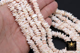 Soft Pink Shell Beads, Multi Color Freshwater White Pearlized Heishi Cube Beads BS# 163, Square Flat sizes 5 x 10 mm 15.7 inch Strands