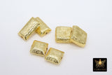 Brushed Gold Square Beads, 12mm, 15mm
