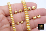 Brushed Gold Rondelle Beads, 20 Pc Round Metal Saucer Beads #2958, 6 mm 8 mm Spacers