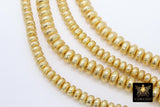 Brushed Gold Rondelle Beads, 20 Pc Round Metal Saucer Beads #2958, 6 mm 8 mm Spacers