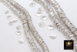 Brushed Silver Wavy Spacer Beads, Round Potato Chip Metal Discs, 20 pcs Rondelle Findings