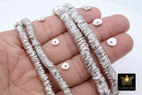 Brushed Silver Wavy Spacer Beads, Round Potato Chip Metal Discs, 20 pcs Rondelle Findings