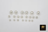 Matte Silver Plated Beads, 50 pc Smooth Seamless Beads, Round Metal #3042