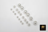 Matte Silver Plated Beads, 50 pc Smooth Seamless Beads, Round Metal #3042