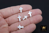 White Pearl Cross Beads, 5 Pc Mother of Pearl Shell Dainty Cross Beads #425, 8 x 13 mm Cross Bracelet Bead