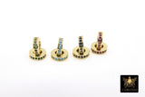 Gold Spacer Beads, CZ Blue Rondelle Spacer Donuts Findings #552, 8 mm Big Hole Red Round Discs