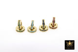 Gold Spacer Beads, CZ Blue Rondelle Spacer Donuts Findings #552, 8 mm Big Hole Red Round Discs