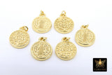 St. Benito Charms, 9 mm Gold Cross St. Benedict Charm # 30, Round Medallion Medals Charms
