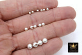 Matte Silver Plated Beads, 50 pc Smooth Seamless Beads, Round Metal #3042