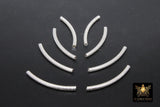 Silver Tube Spacer Beads, 10- 160 pcs Hollow Curved Brushed Silver Metal Bead # 3142, 3 x 40 mm Findings