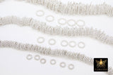 Silver Twist Spacer Beads, 20-160 pcs Round Brushed Silver Soldered Jump Rings # 3257, Flat Bumpy Ring