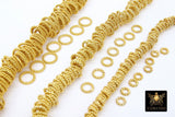 Gold Twist Spacer Beads, 20-160 pcs Round Brushed Gold Soldered Jump Rings # 2928, Flat Bumpy Ring