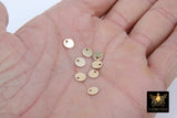14 K Gold Filled 6 mm Round Disc Charms, 1-10 Pc Tiny Flat Gold Blanks # 419, Minimalist 14 20 Jewelry