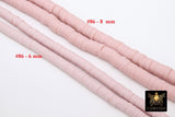 1 or 2 Strands 6 mm Clay Flat Beads, Heishi beads in Polymer Clay Disc CB #125, Rondelle Stone Beads