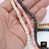 Shell Bead Heishi Bead Strands, Multi Color Black, Pink