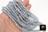 Gray Blue Crystal Beads, 2 Strands Faceted Gray AB Crystal Rondelle Jewelry Beads BS #147, sizes 8 x 6 mm 17.3 inch Strands