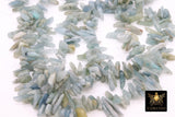 Natural Aquamarine Beads, Shiny Aqua Blue White Chips and Nugget White Beads BS #162