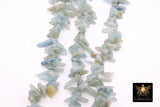 Natural Aquamarine Beads, Shiny Aqua Blue White Chips and Nugget White Beads BS #162