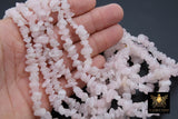 Natural Rose Quartz Beads, Shiny White Chips and Nugget Pink Beads BS #153, sizes 5-8 mm