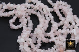 Natural Rose Quartz Beads, Shiny White Chips and Nugget Pink Beads BS #153, sizes 5-8 mm