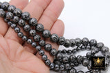 Gunmetal Black Plated Lava Rock Beads, Metallic Textured Beads BS #184, sizes 6 mm 8 mm 10 mm in 15.7 inch Strands