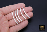 Silver Tube Spacer Beads, 10- 160 pcs Hollow Curved Brushed Silver Metal Bead # 3142, 3 x 40 mm Findings