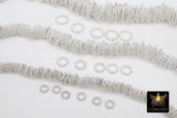 Silver Twist Spacer Beads, 20-160 pcs Round Brushed Silver Soldered Jump Rings #3257, Flat Bumpy Ring