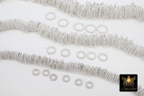 Silver Twist Spacer Beads, 20-160 pcs Round Brushed Silver Soldered Jump Rings # 3257, Flat Bumpy Ring
