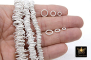 Silver Twist Spacer Beads, 20-160 pcs Round Brushed Silver Soldered Jump Rings # 3257, Flat Bumpy Ring