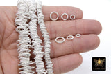 Silver Twist Spacer Beads, 20-160 pcs Round Brushed Silver Soldered Jump Rings #3257, Flat Bumpy Ring